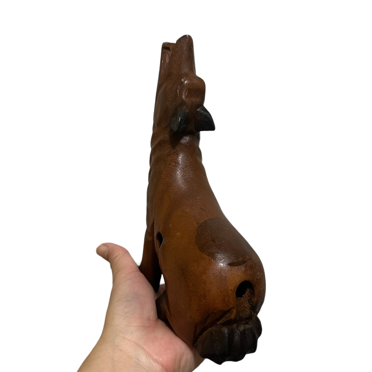 8" Dark Oak Wolf Musical Whistle Instrument Music Frog Co