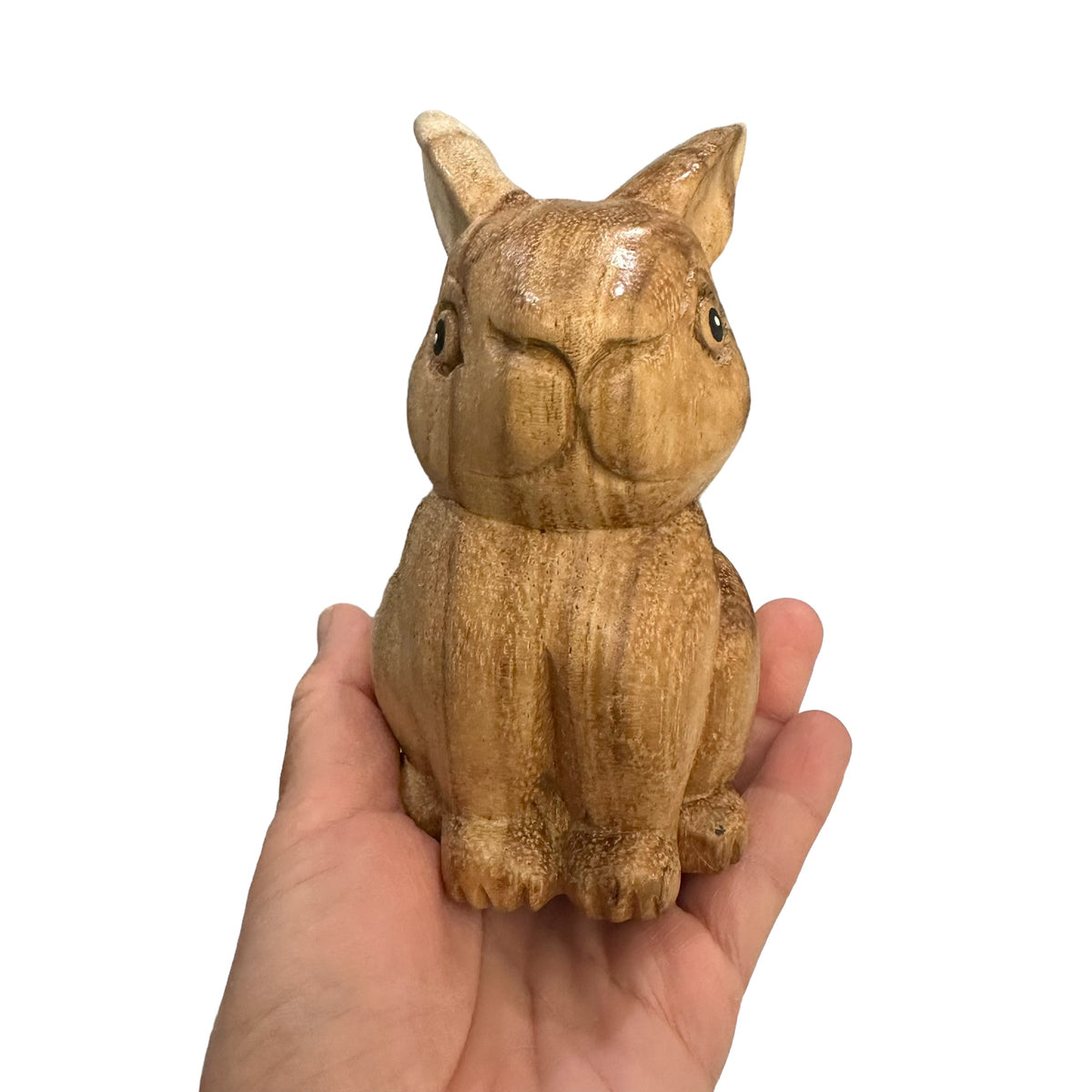 Wooden Sitting Bunny Figurine Decoration Music Frog Co