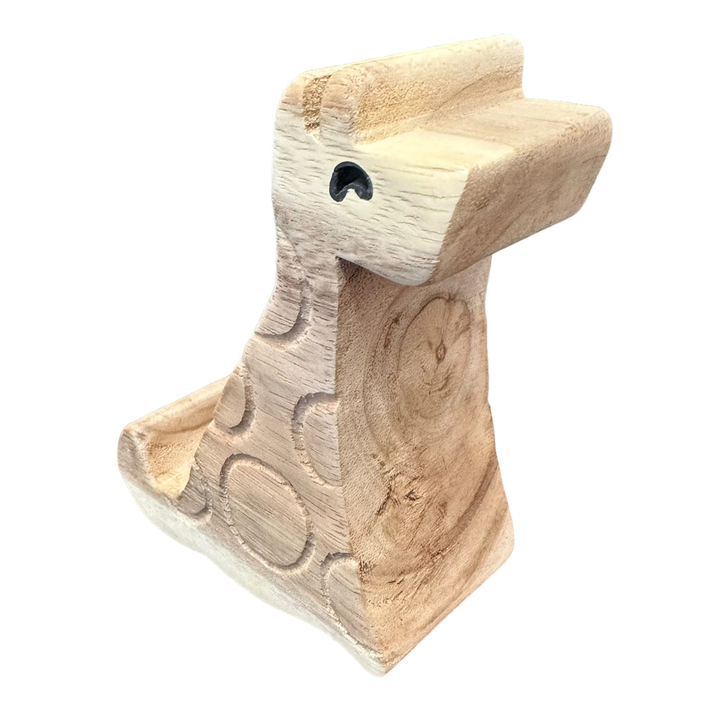 Wooden Giraffe Phone Holder Music Frog Co