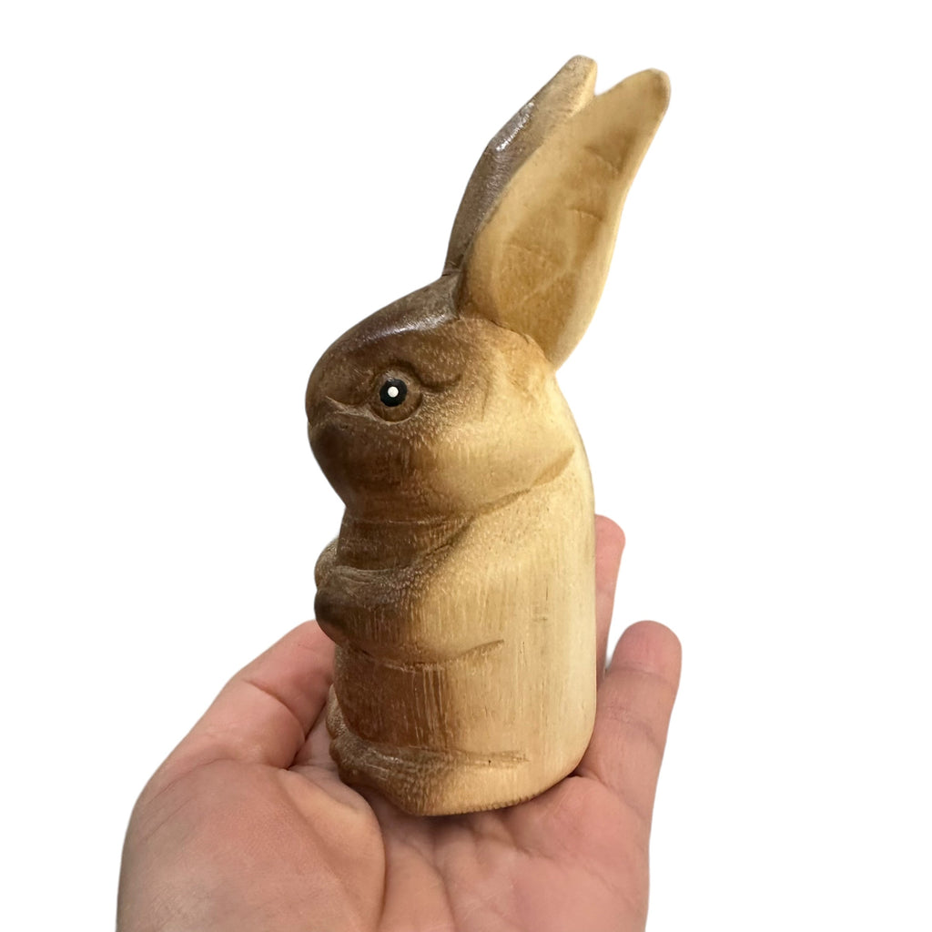 Wooden Standing Bunny Figurine Decoration Music Frog Co