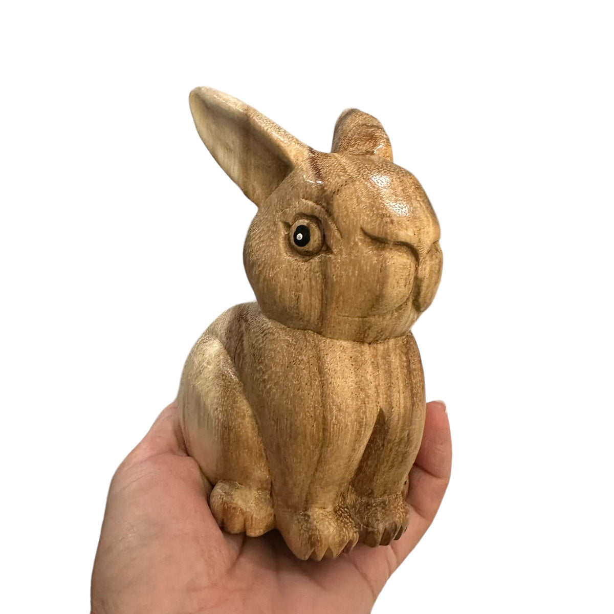 Wooden Sitting Bunny Figurine Decoration Music Frog Co