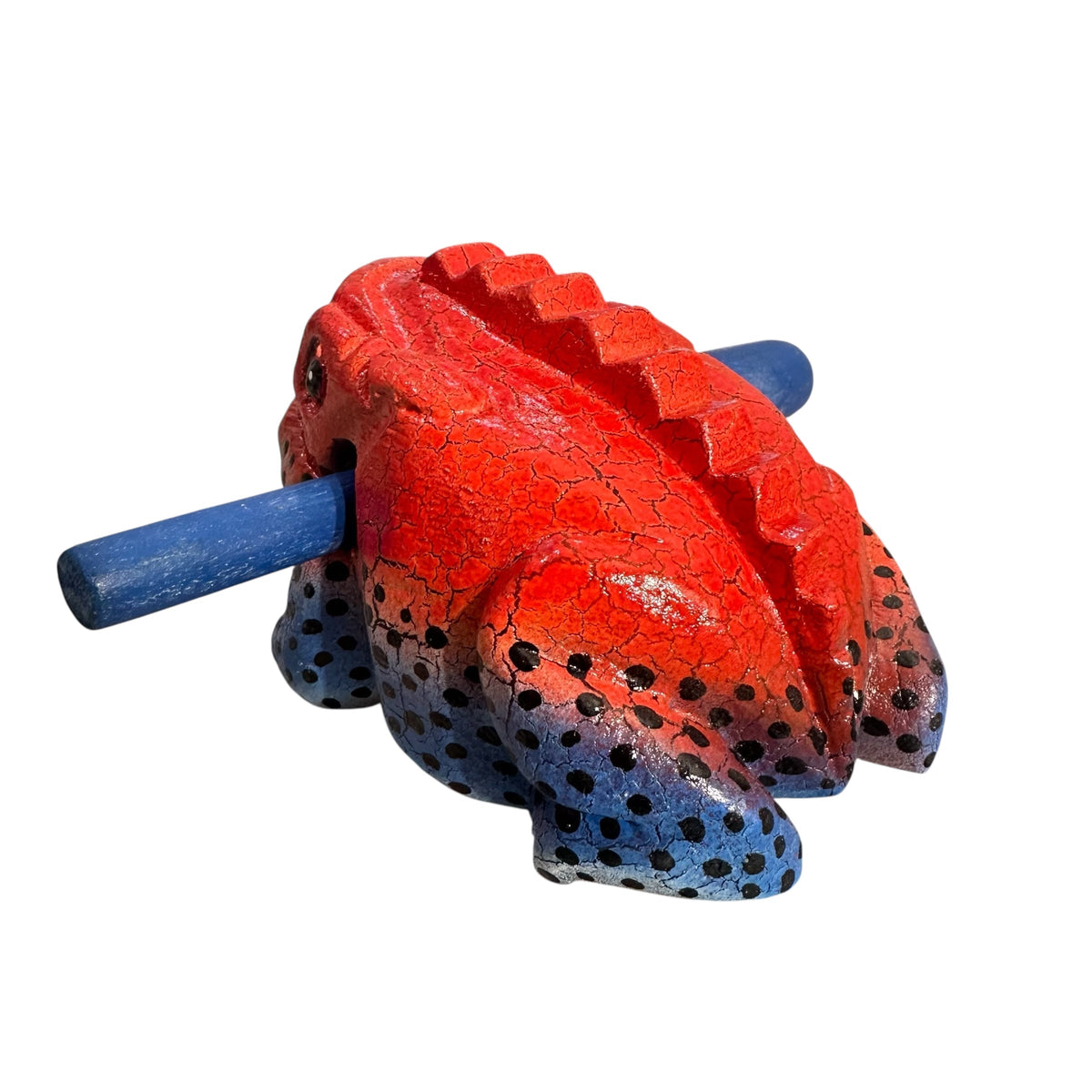 4" Wooden Musical Frog - Red Dart Design (Percussion Instrument) Music Frog Co
