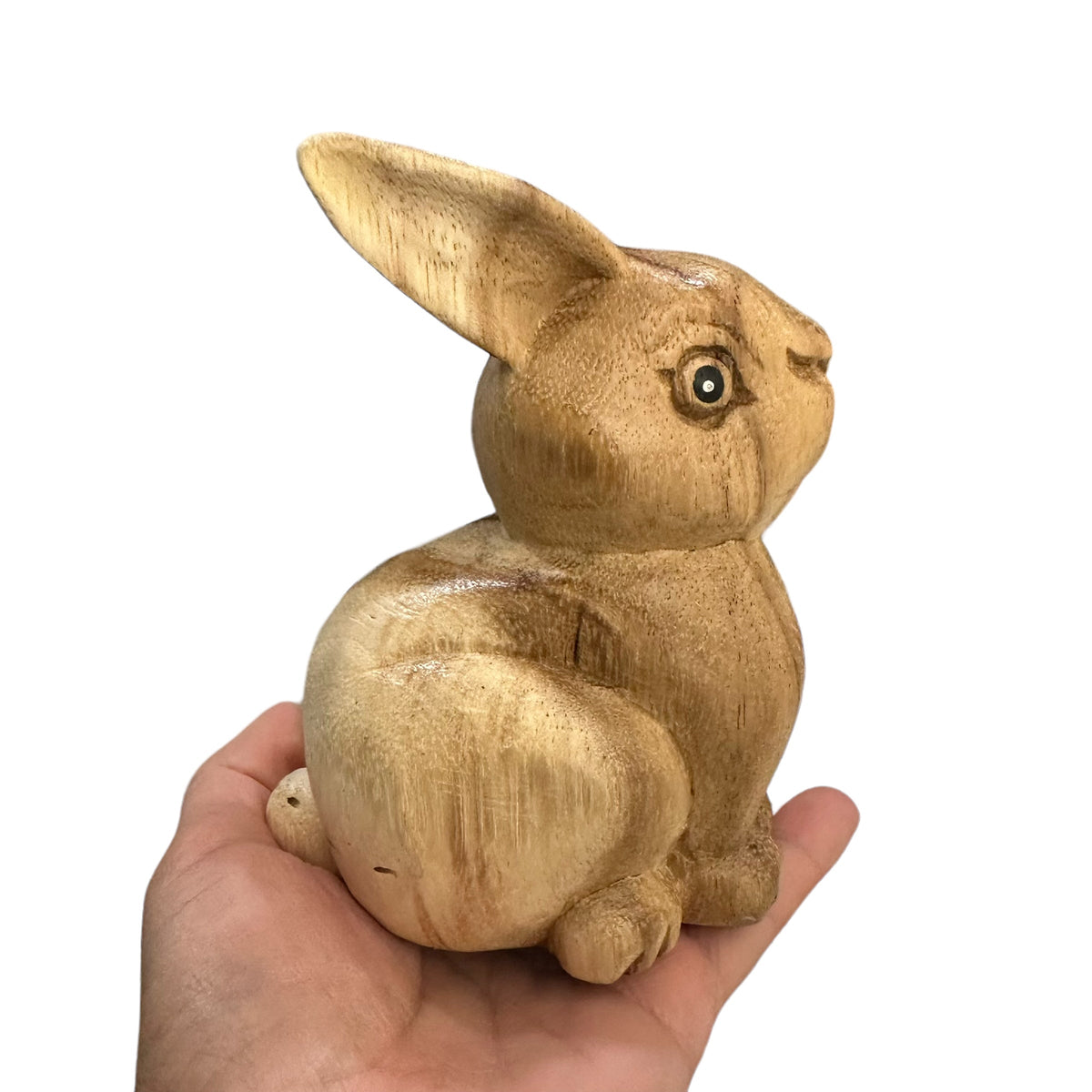 Wooden Sitting Bunny Figurine Decoration Music Frog Co
