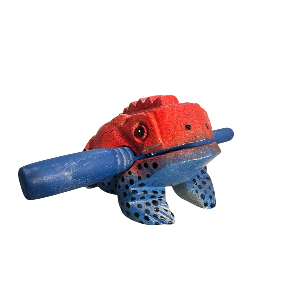 4" Wooden Musical Frog - Red Dart Design (Percussion Instrument) Music Frog Co