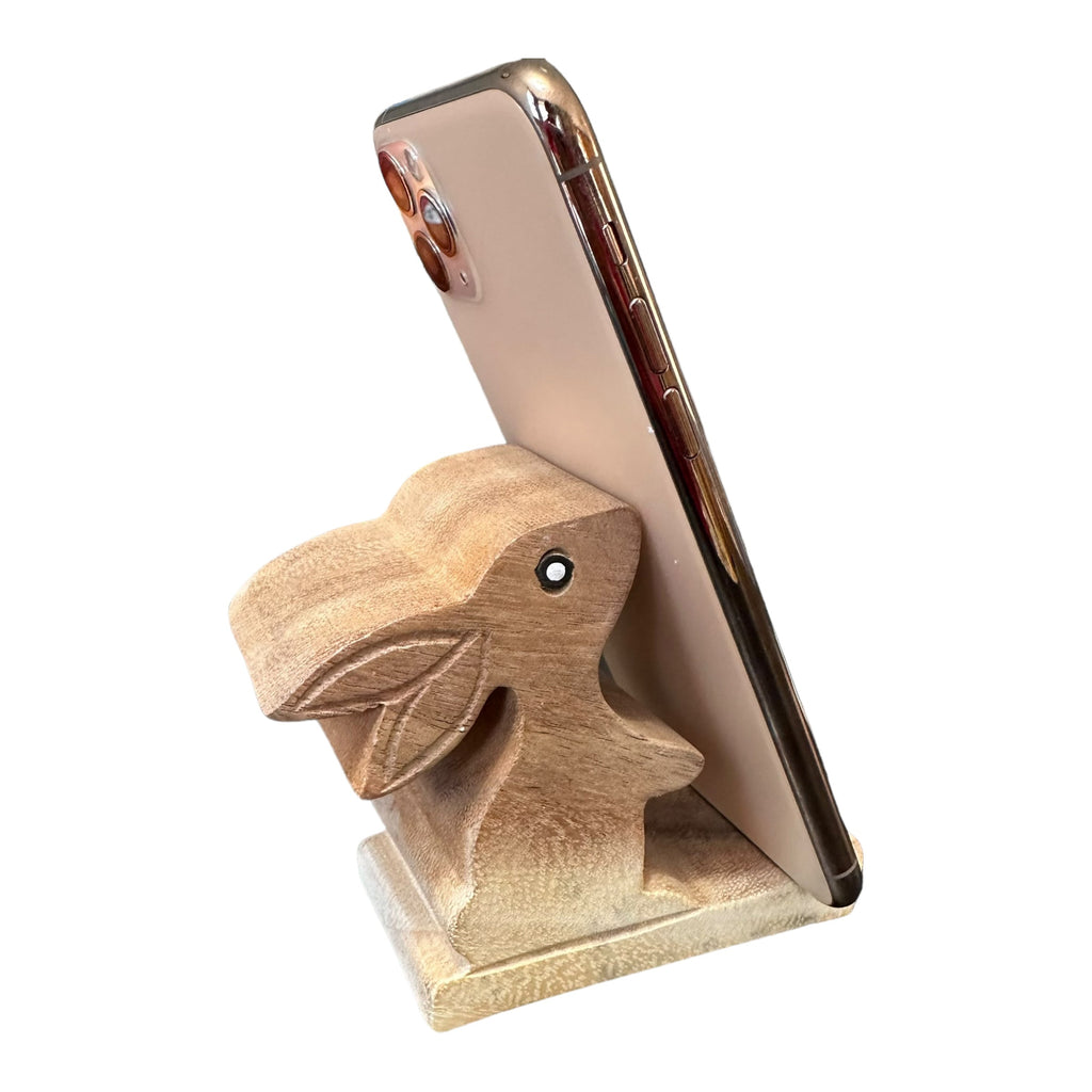 Wooden Cute Rabbit Phone Holder Music Frog Co