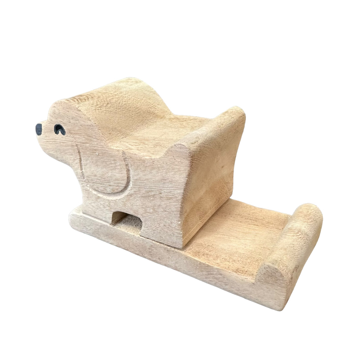 Wooden Basset Hound Phone Holder Music Frog Co