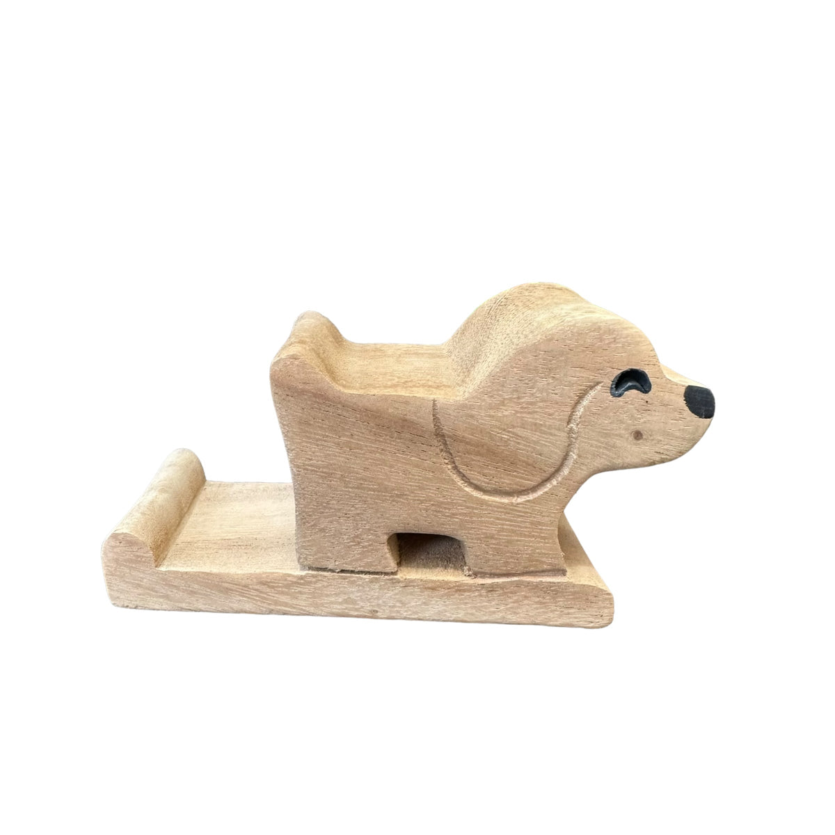 Wooden Basset Hound Phone Holder Music Frog Co