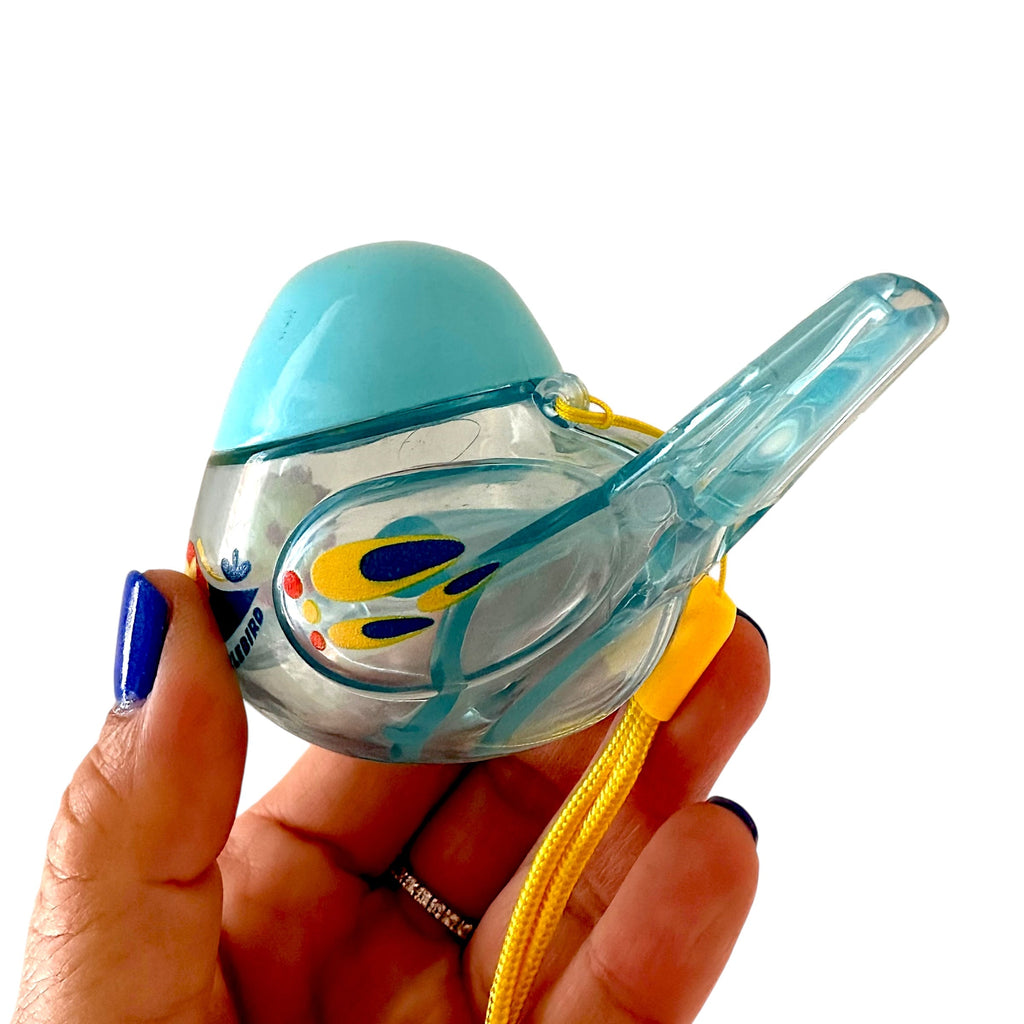 Clear Water Whistle Bird - Whimsical Water-Filled Whistle (Blue) Music Frog Co