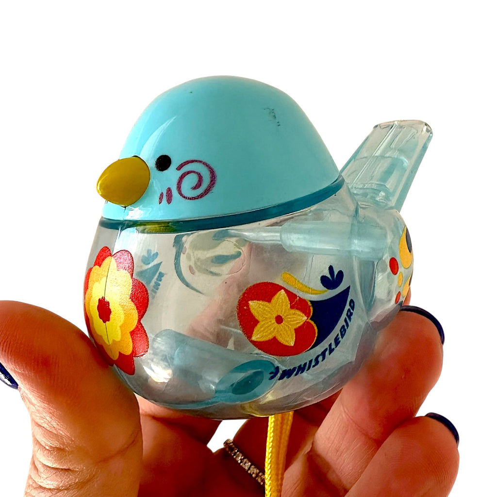 Clear Water Whistle Bird - Whimsical Water-Filled Whistle (Blue) Music Frog Co