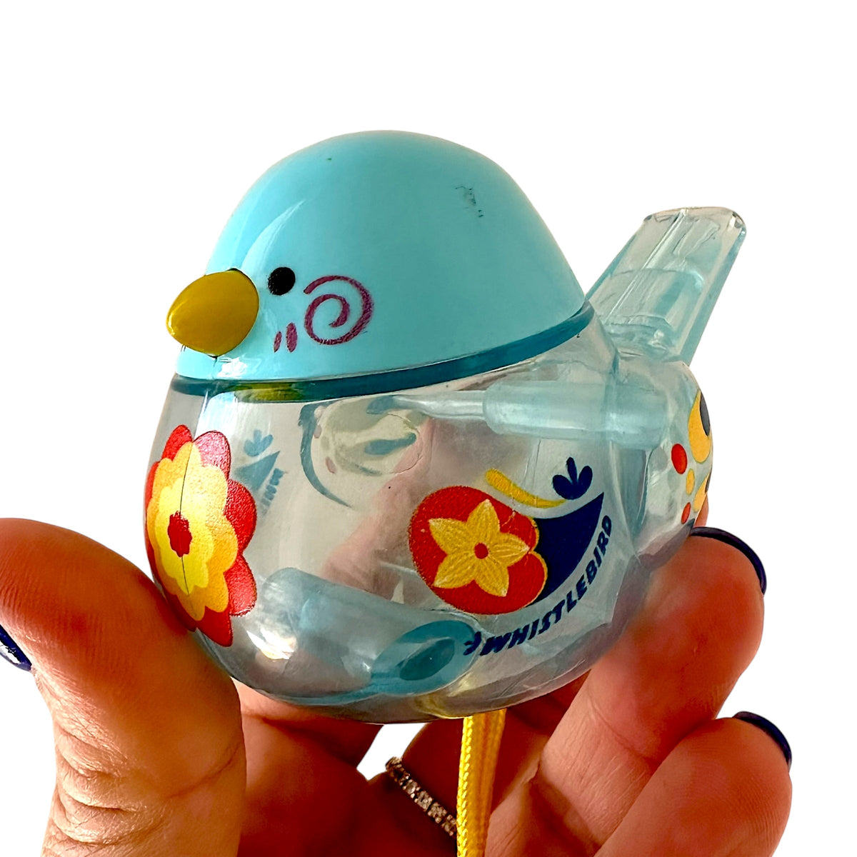 Clear Water Whistle Bird - Whimsical Water-Filled Whistle (Blue) Music Frog Co