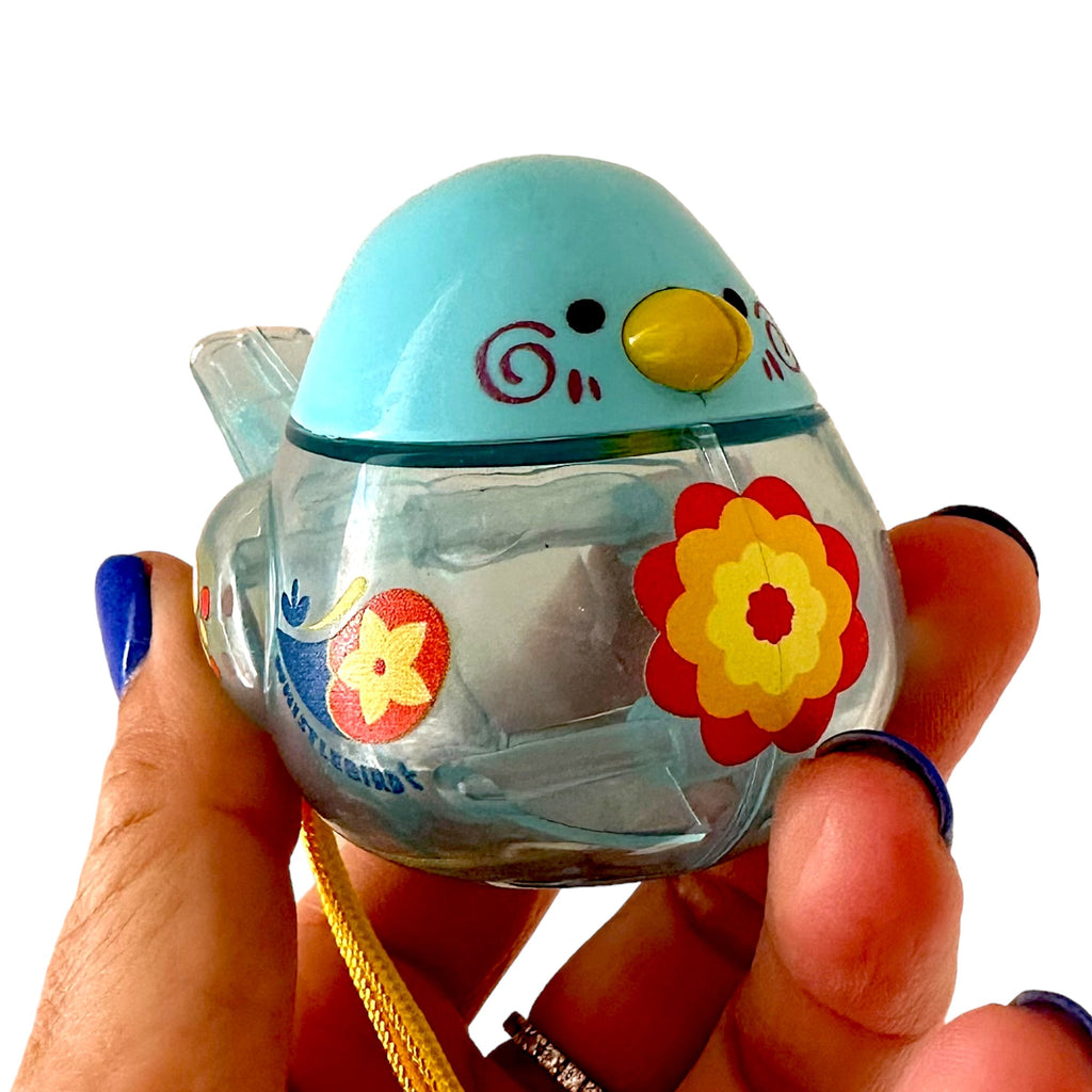 Clear Water Whistle Bird - Whimsical Water-Filled Whistle (Blue) Music Frog Co