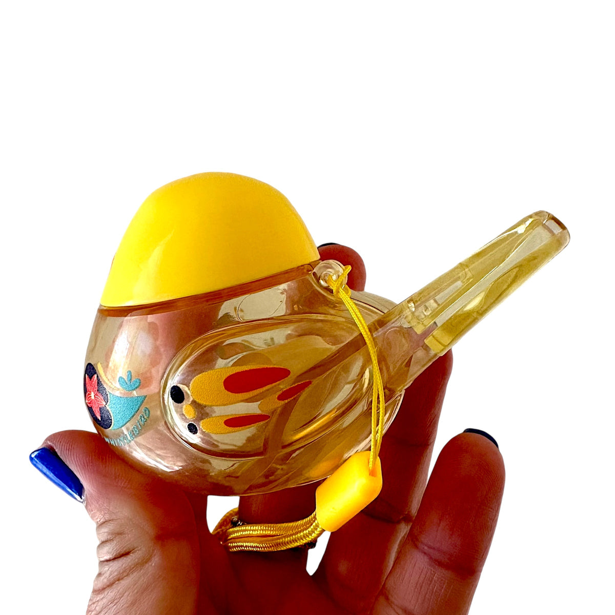 Clear Water Whistle Bird - Whimsical Water-Filled Whistle (Yellow) Music Frog Co