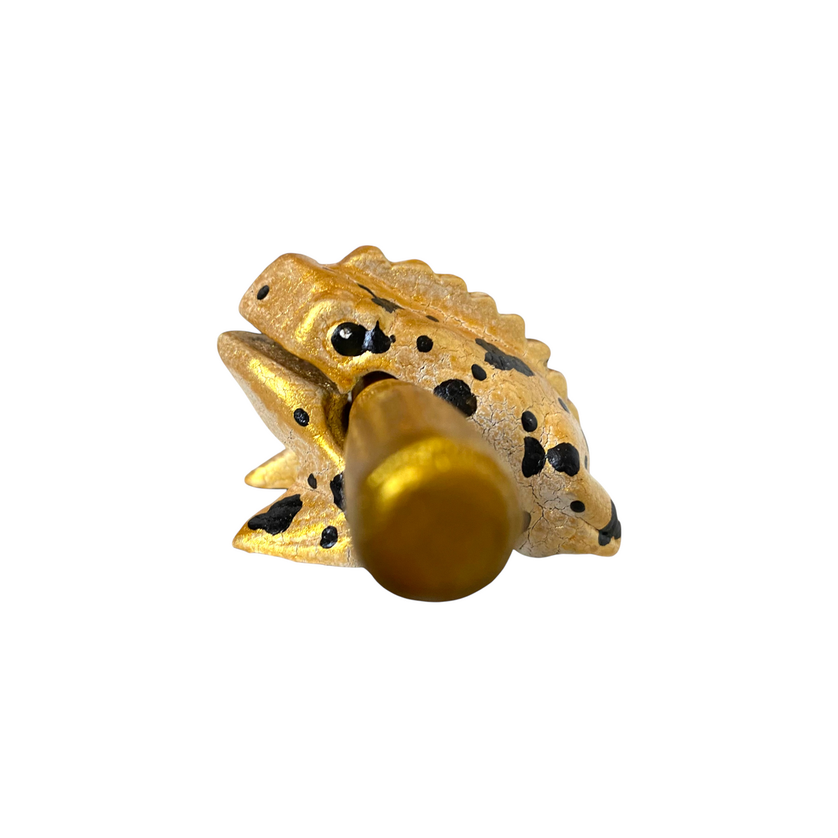 1.5" Wooden Musical Frog - Egyptian Golden Design (Percussion Instrument) Music Frog Co