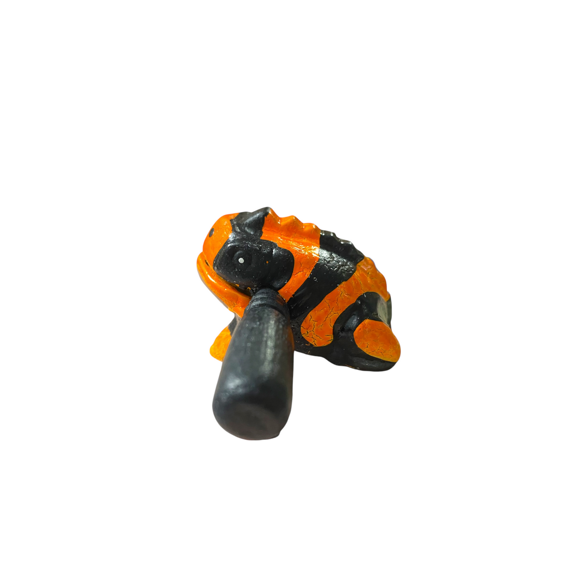 1.5" Wooden Musical Frog - Orange Dart Design (Percussion Instrument) Music Frog Co