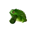 2" Wooden Musical Frog - Green Tree Design (Percussion Instrument) Music Frog Co