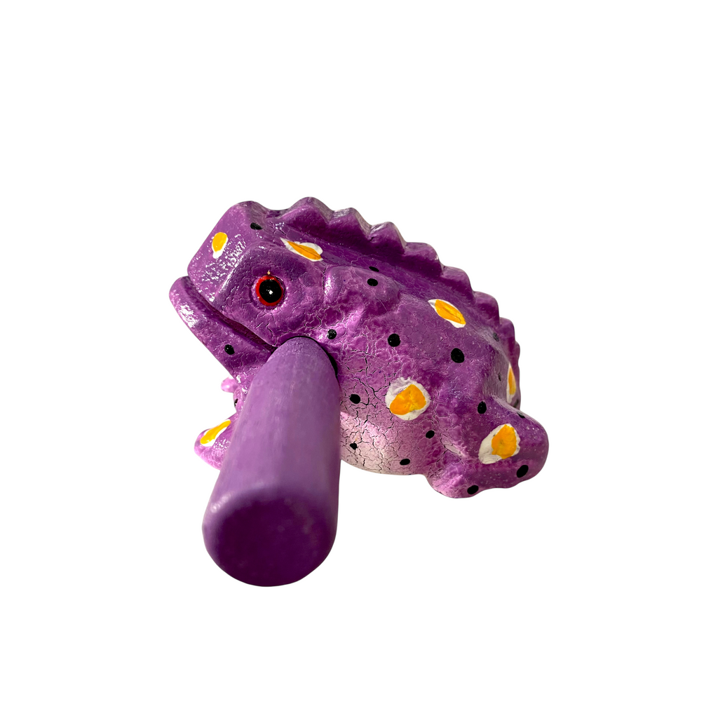 3" Wooden Musical Frog - Purple Design (Percussion Instrument) Music Frog Co