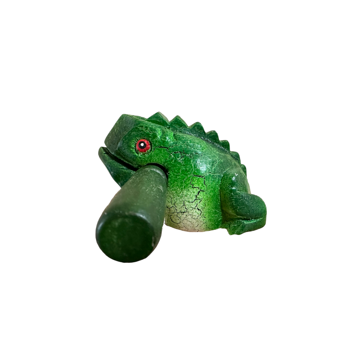 3" Wooden Musical Frog - Green Tree Design (Percussion Instrument) Music Frog Co