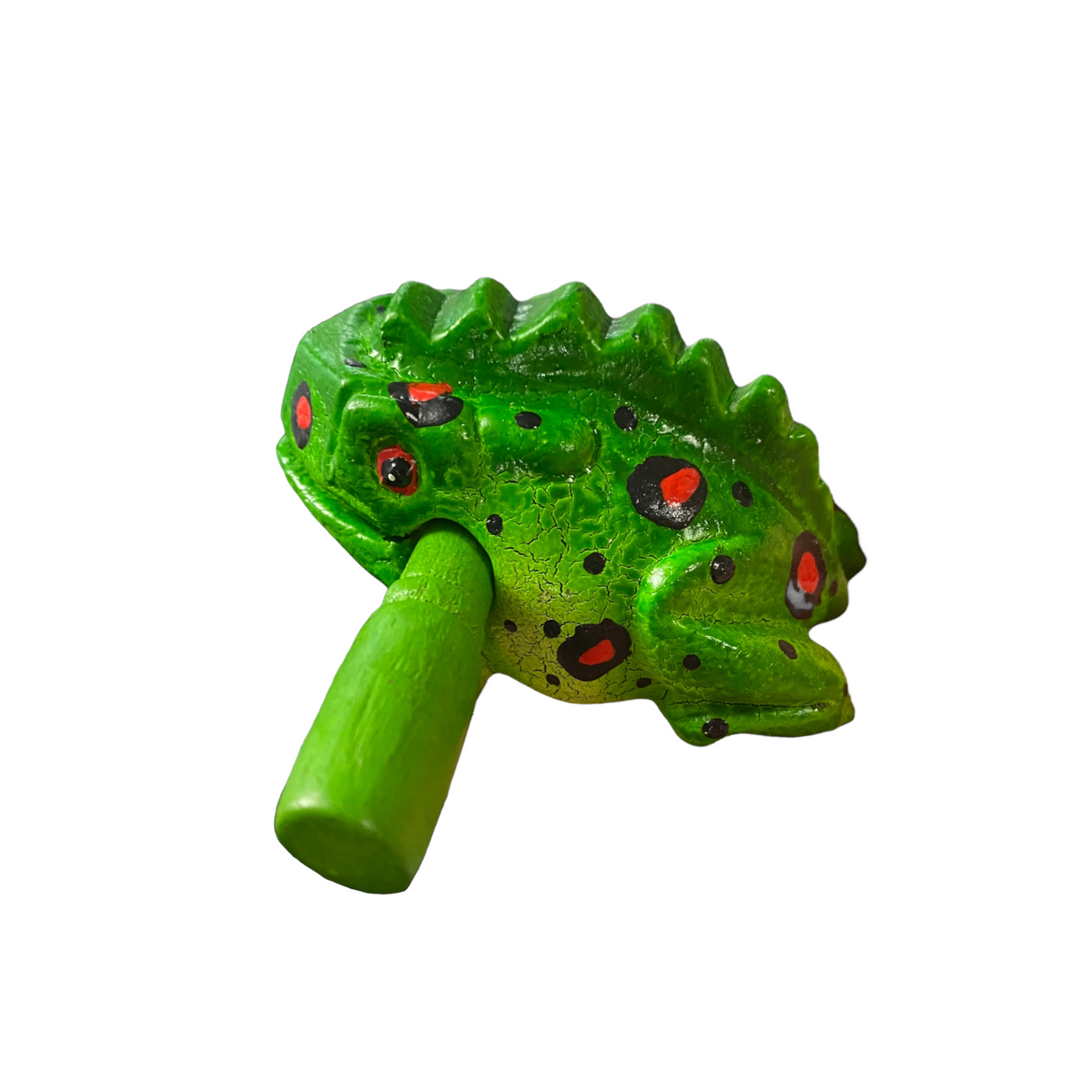 3" Wooden Musical Frog - Fire Design (Percussion Instrument) Music Frog Co
