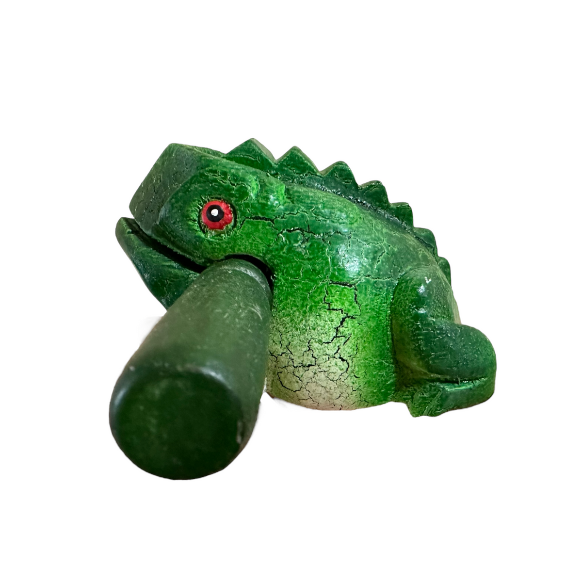 4" Wooden Musical Frog - Green Tree Design (Percussion Instrument) Music Frog Co