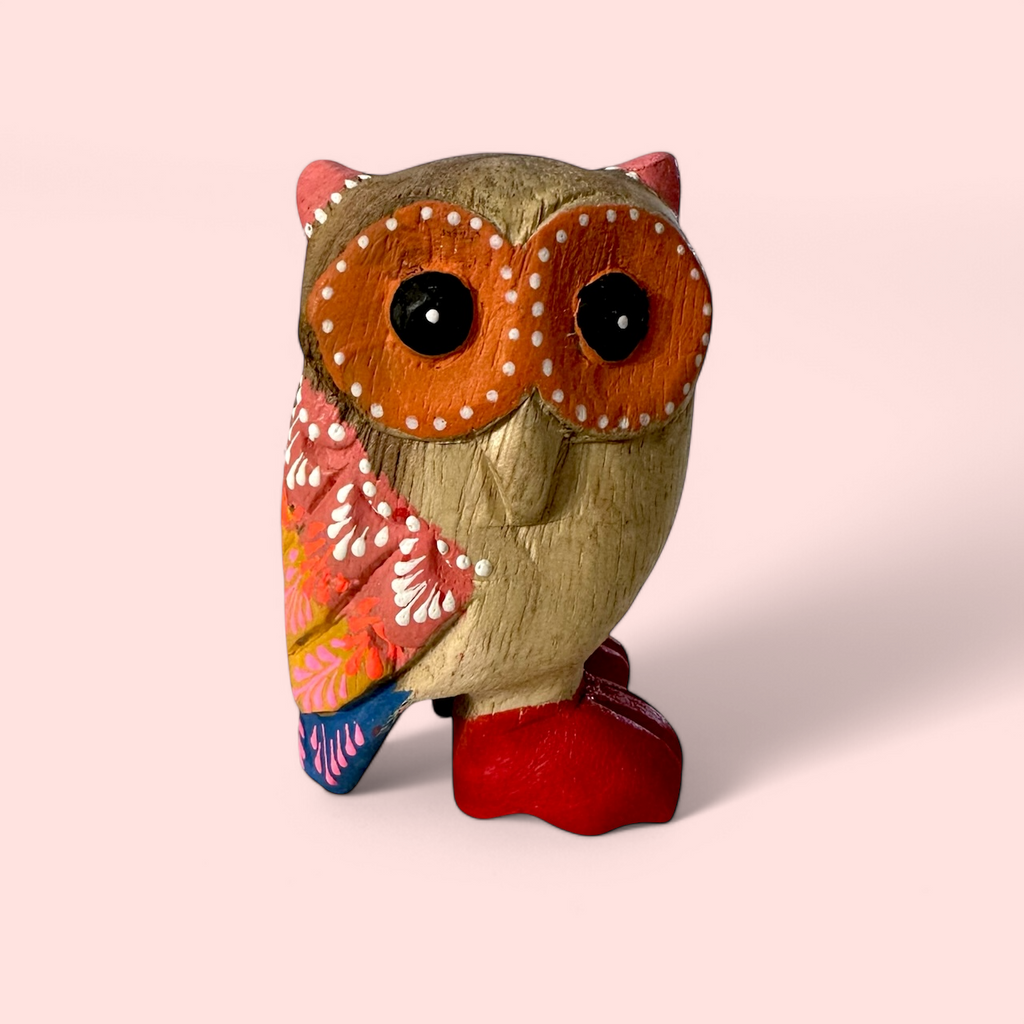 Pink-Eared Owl with Red Boots Music Frog Co