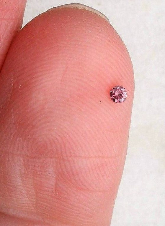 Pink Diamond Round Cut African 2mm Micro Sized rocksolidfossils