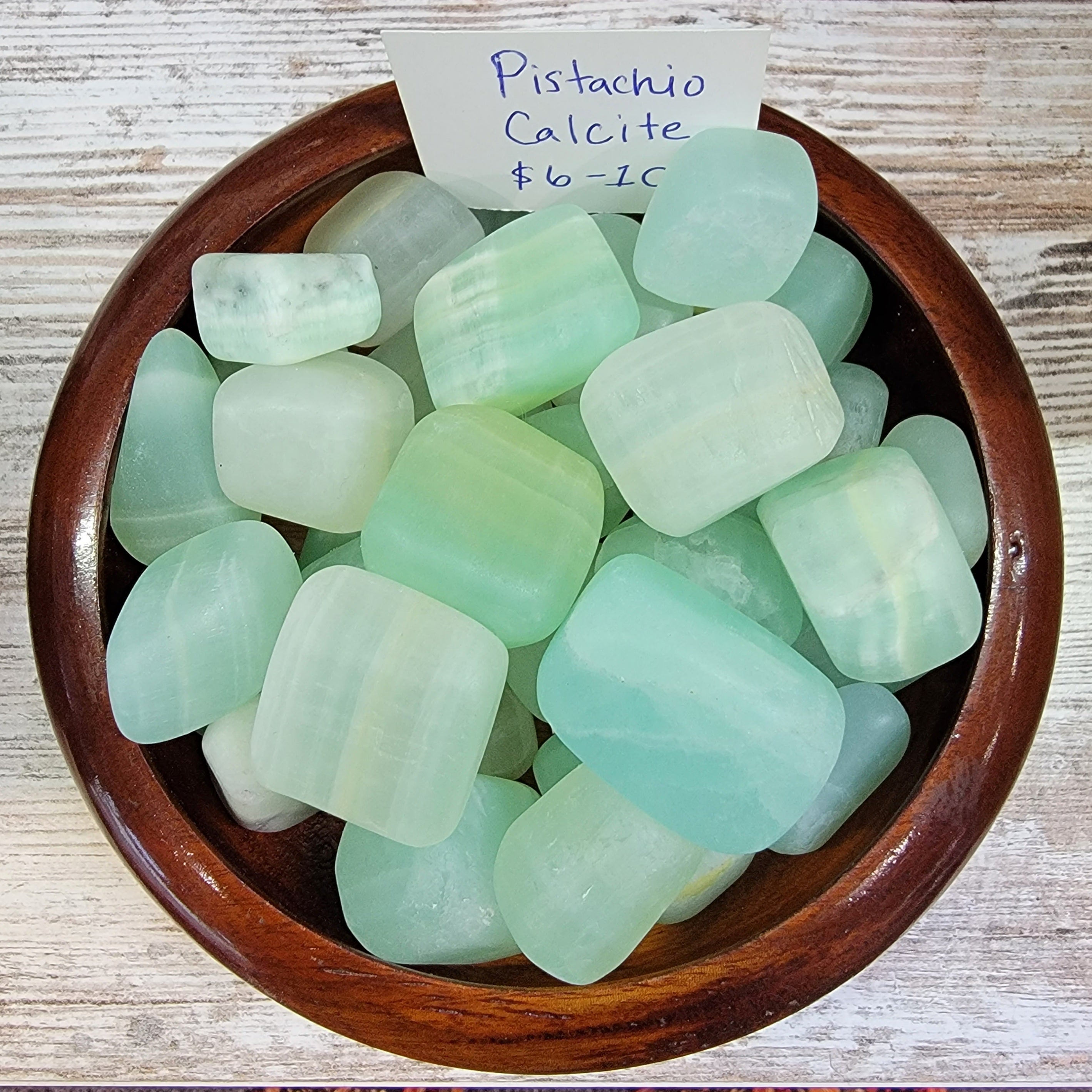 Pistacio Calcite Tumbled Stones - Large XLarge Heart Chakra Healing Crystals from Pakistan High Ho Gems and Crystals