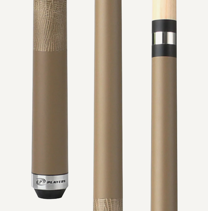 Players Aged Oak Beige Paint, Stainless Steel Joints, Matte Finish, Beige Lizard Embossed Leather Wrap C.P.Dean Company