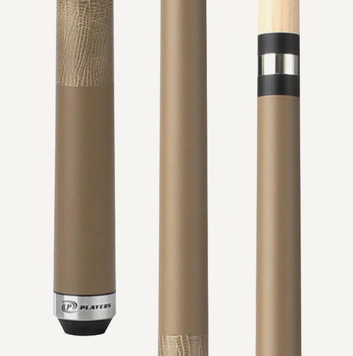Players Aged Oak Beige Paint, Stainless Steel Joints, Matte Finish, Beige Lizard Embossed Leather Wrap C.P.Dean Company