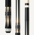 Players Midnight Black w/Imt. Bone, Bacote & White Recon Graphic, Solid Black Linen Wrap Cue Stick C.P.Dean Company