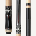 Players Midnight Black w/Cocobolo w/Silver and Mother of Pearl Graphic Accent, Natural Birdsye handle, Wrapless Cue Stick C.P.Dean Company