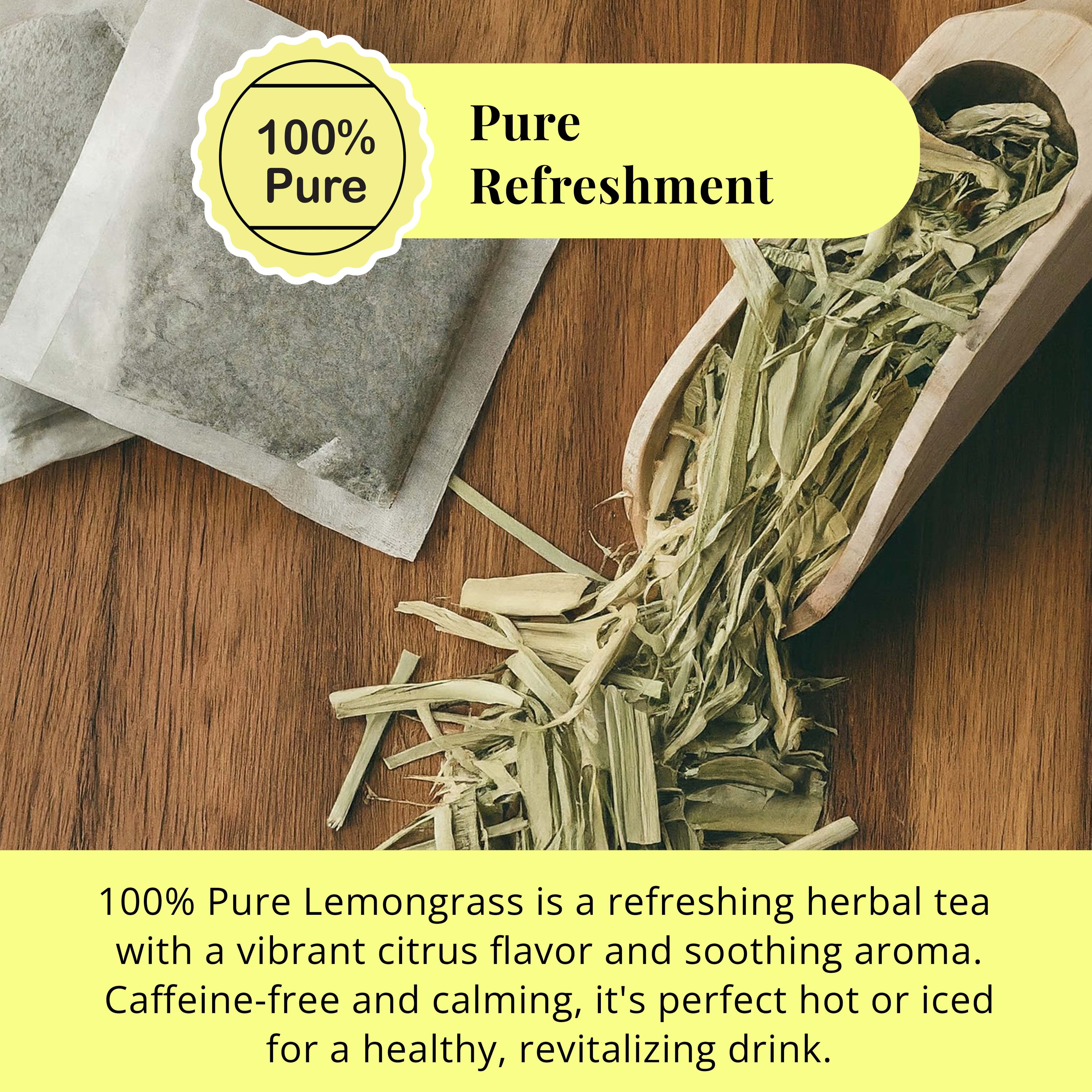 50 Lemongrass Tea Bags, Te De Limon, 100% Natural, Premium Lemon Grass Tea, Relaxing & Calming, Non-GMO, Caffeine-Free. by Akshit. Akshit
