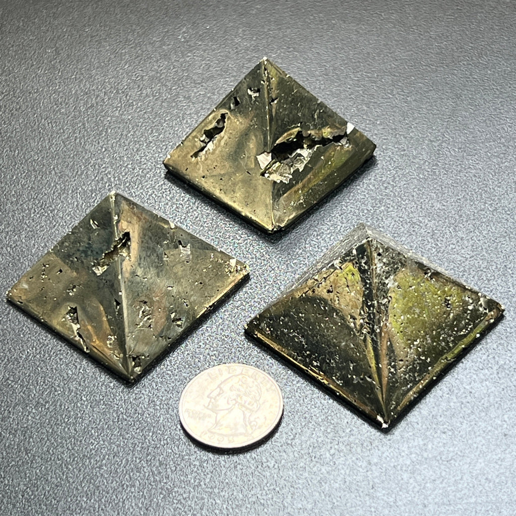 Iron Pyrite Pyramid Crystal Druzy Carving Polished Fools Gold Amazing Crystals