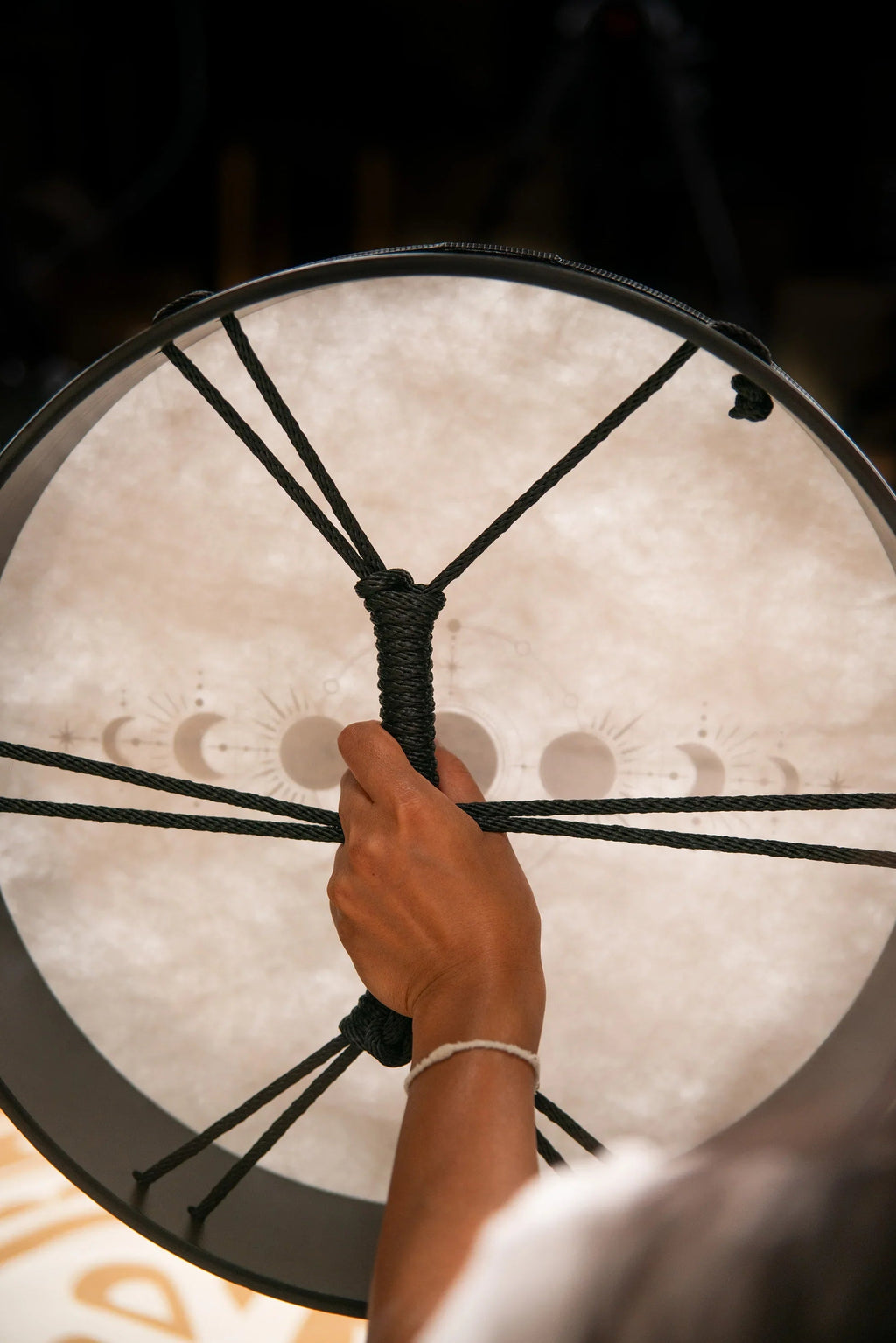 16" Ritual Drum, Moon Phases, True Feel Synthetic Head Utah Energy Healing Center