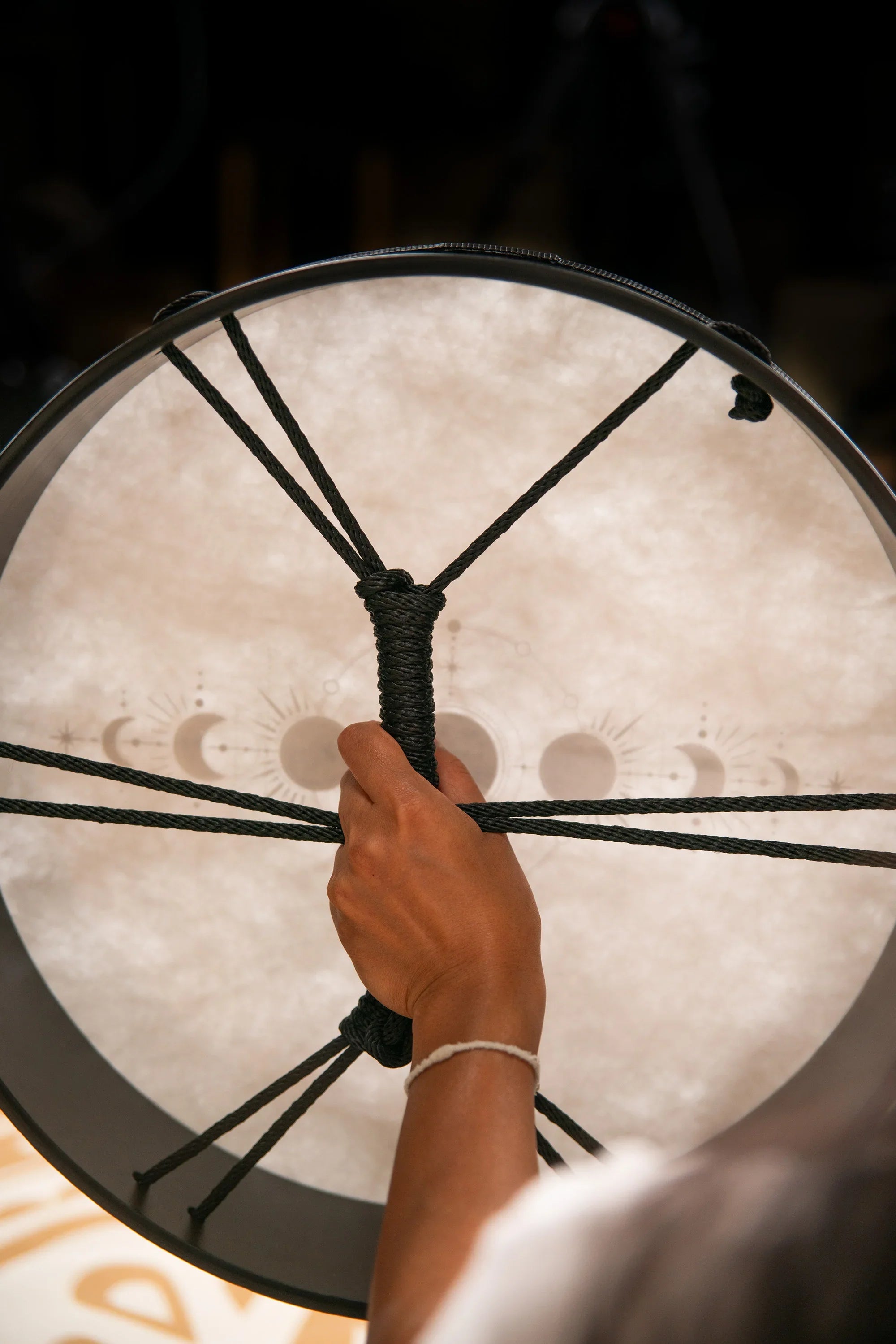 16" Ritual Drum, Moon Phases, True Feel Synthetic Head Utah Energy Healing Center
