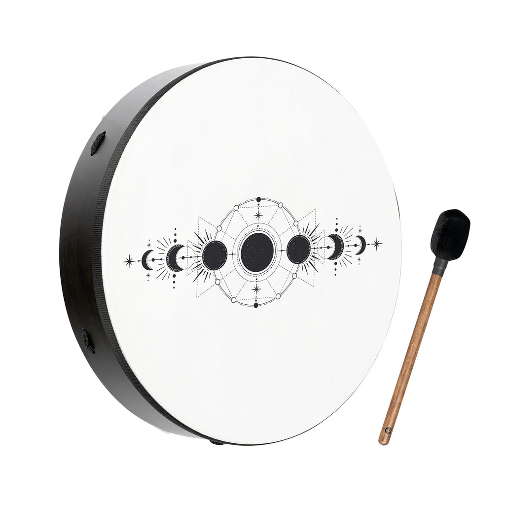 18" Ritual Drum, Moon Phases, True Feel Synthetic Head Utah Energy Healing Center