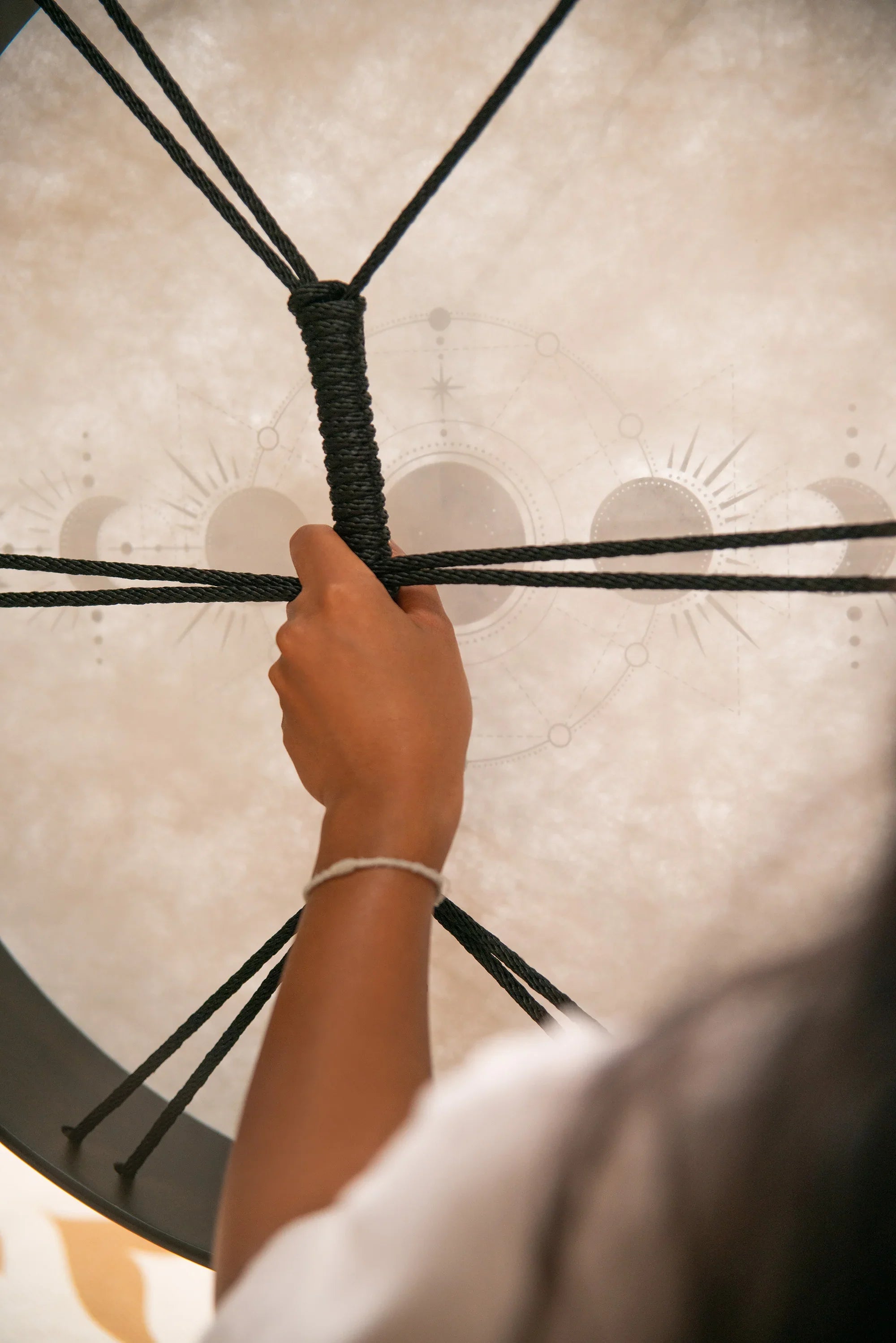 22" Ritual Drum, Moon Phases, True Feel Synthetic Head Utah Energy Healing Center