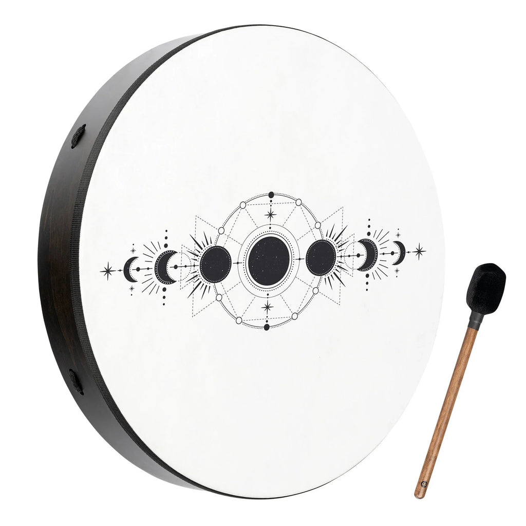 22" Ritual Drum, Moon Phases, True Feel Synthetic Head Utah Energy Healing Center