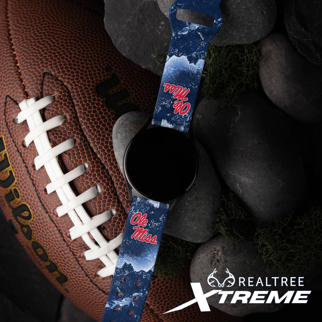 Mississippi Ole Miss Realtree HD  Watchband for Samsung, Garmin, Fossil, and More Affinity Bands
