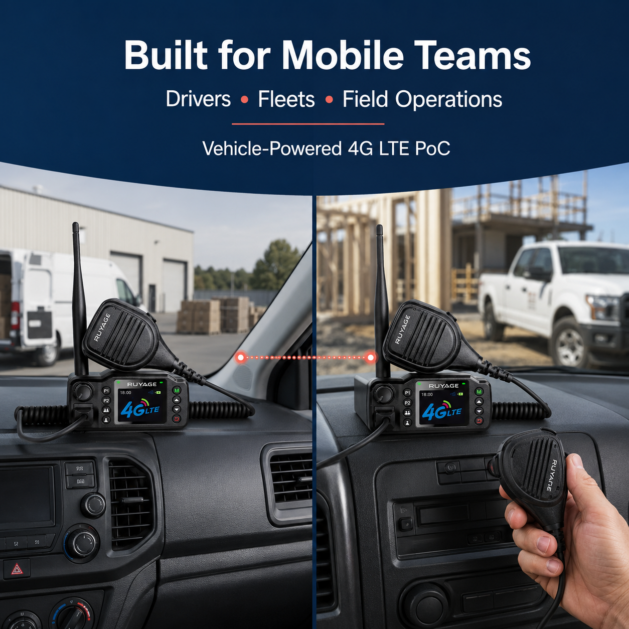 RUYAGE CT98 4G LTE Vehicle PoC Radios – 2-Pack Ruyage Radio