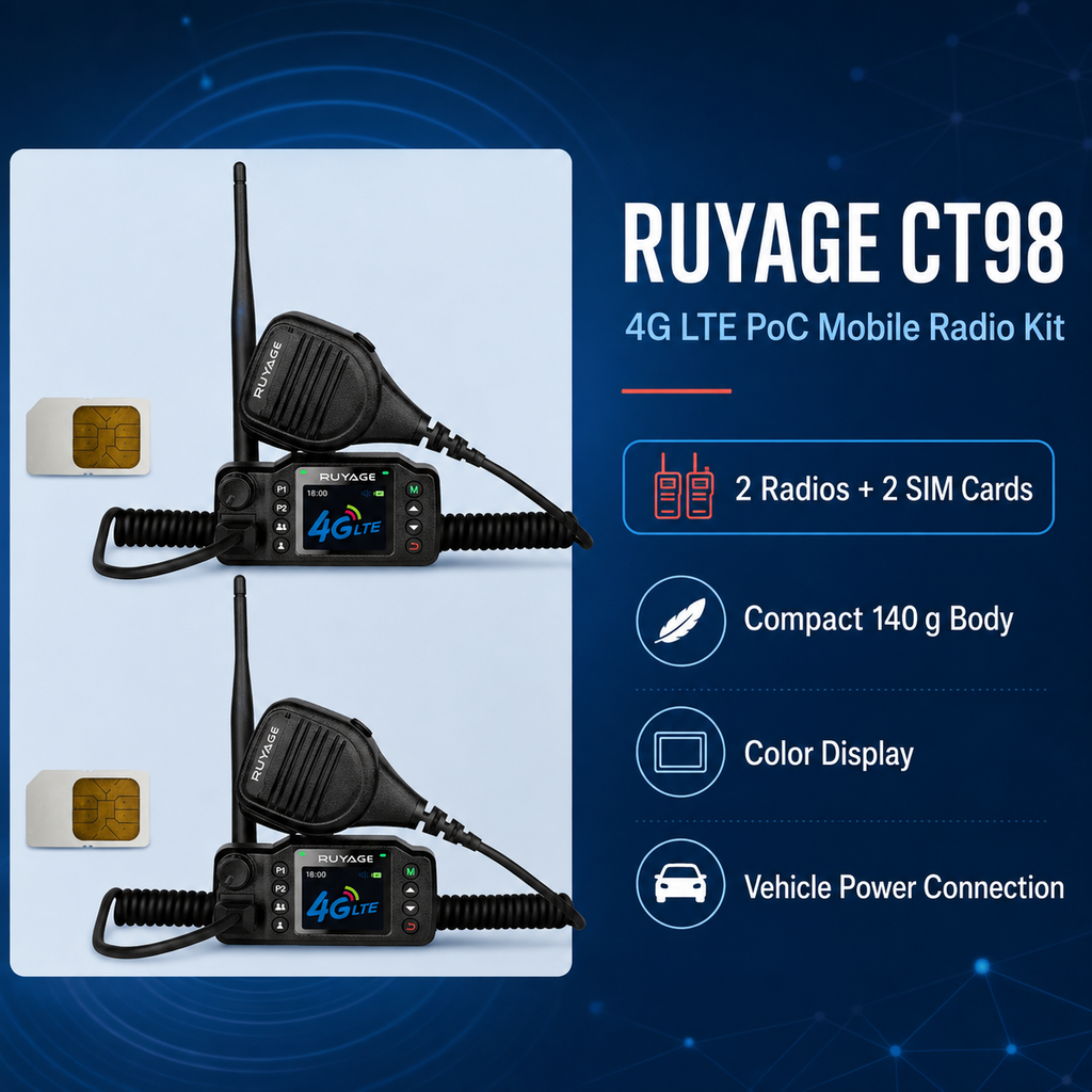 RUYAGE CT98 4G LTE Vehicle PoC Radios – 2-Pack Ruyage Radio