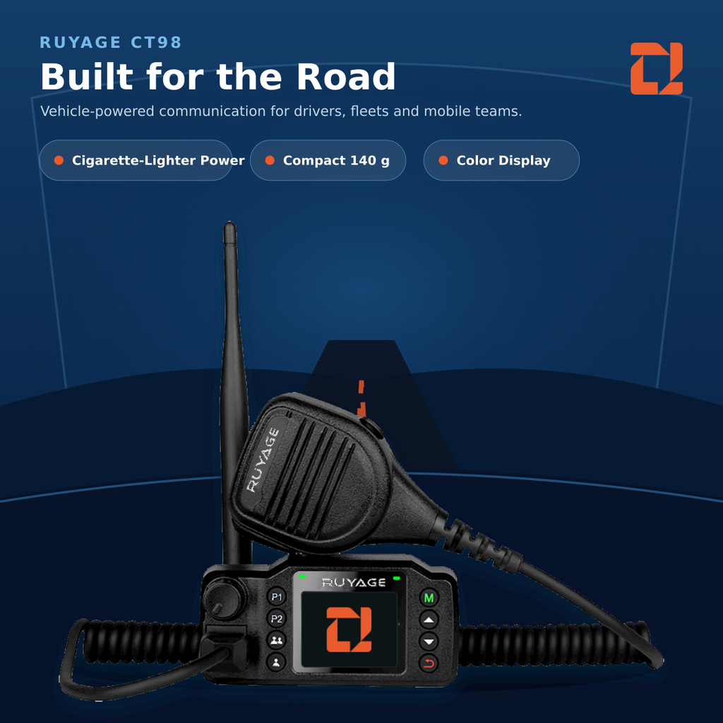 RUYAGE CT98 Zello-Compatible 4G LTE Vehicle Radio with PTT Microphone Ruyage Radio