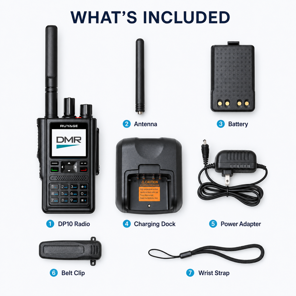 RUYAGE DP10 VHF/UHF Dual-Band DMR Two-Way Radio with GPS Ruyage Radio