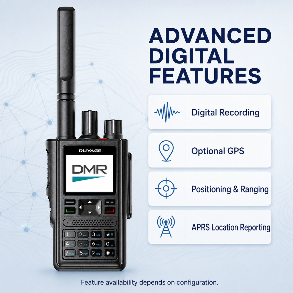 RUYAGE DP10 VHF/UHF Dual-Band DMR Two-Way Radio with GPS Ruyage Radio