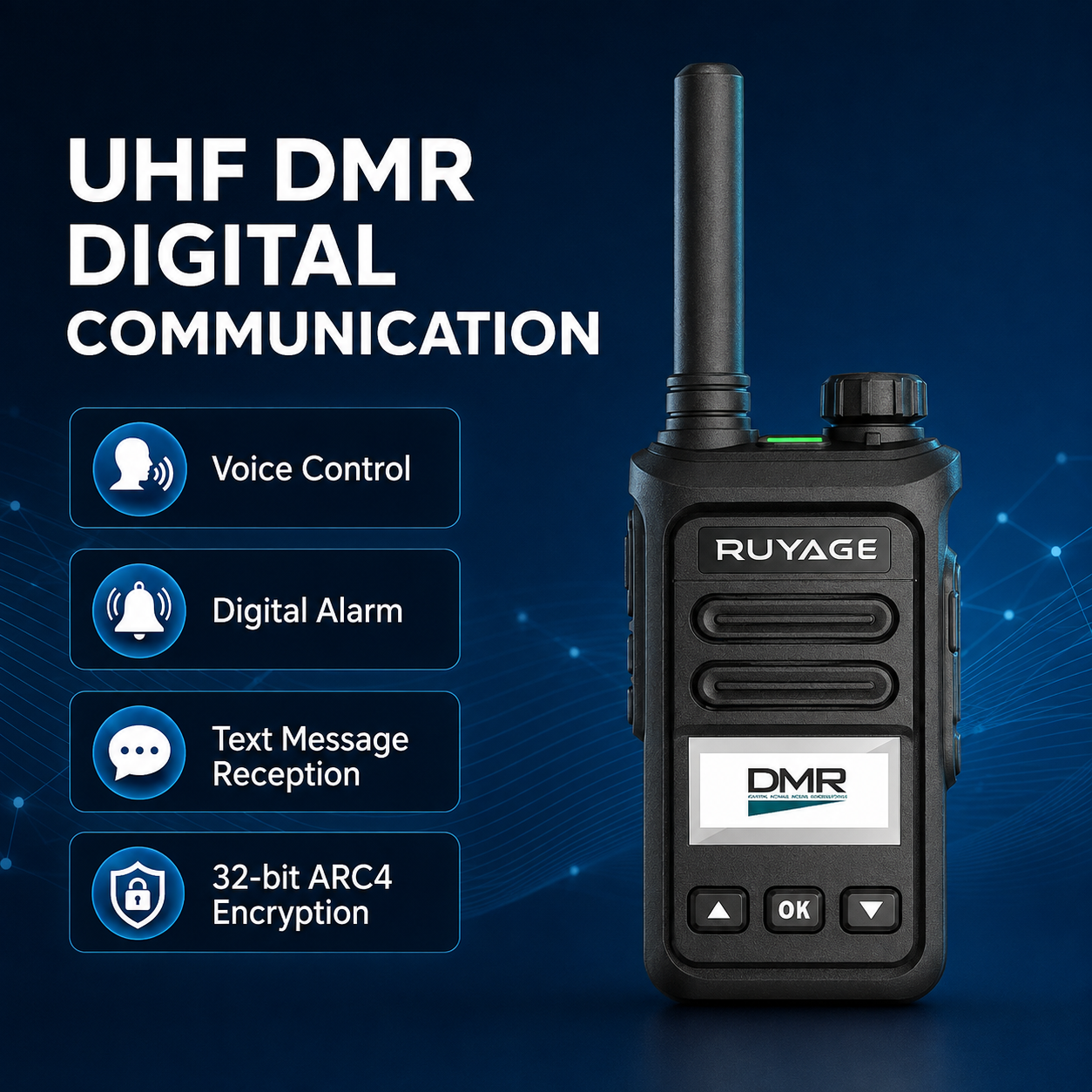 RUYAGE DP20 UHF DMR Digital Two-Way Radio – Motorola Compatible Ruyage Radio