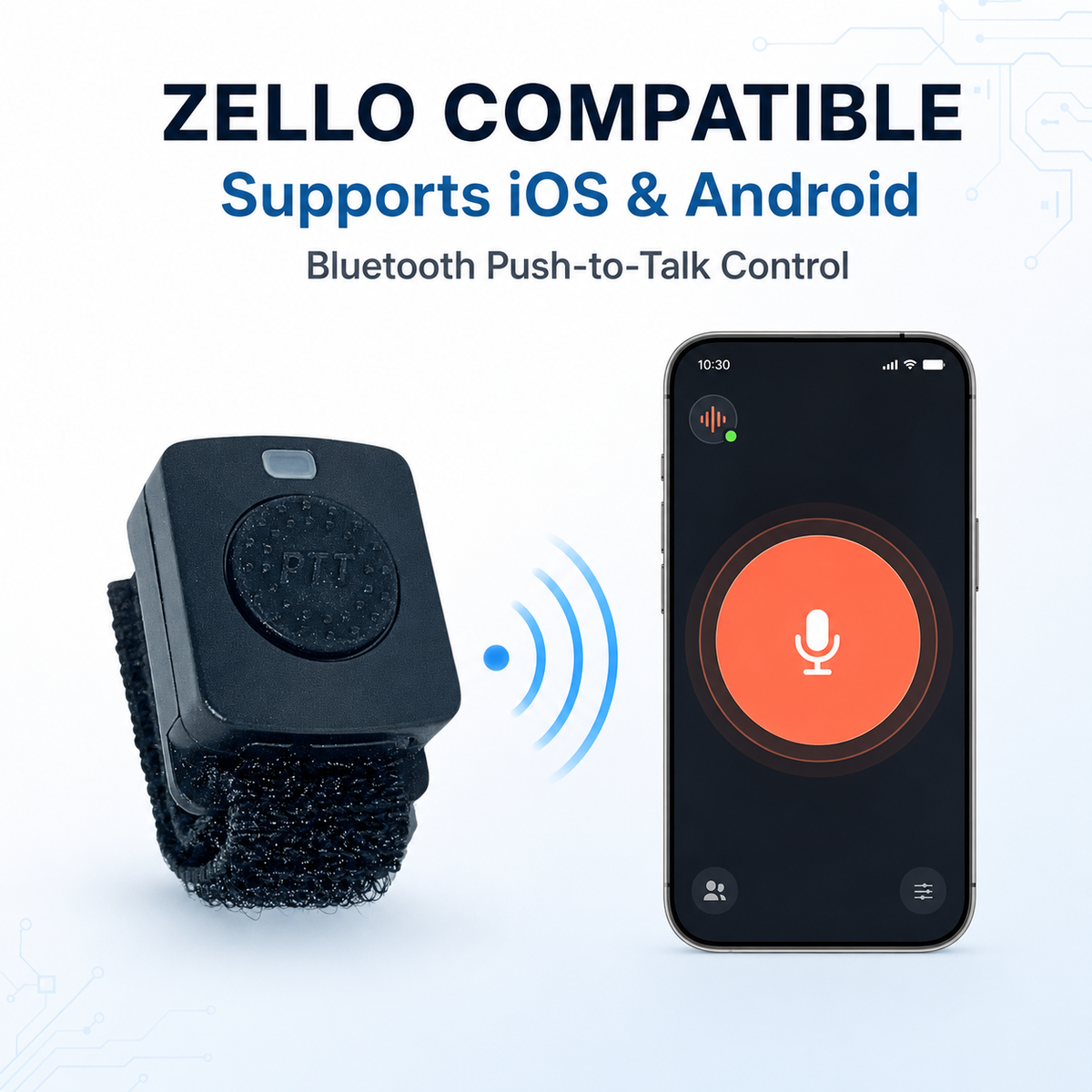 RUYAGE PTT-Z Bluetooth PTT Button for Zello Ruyage Radio