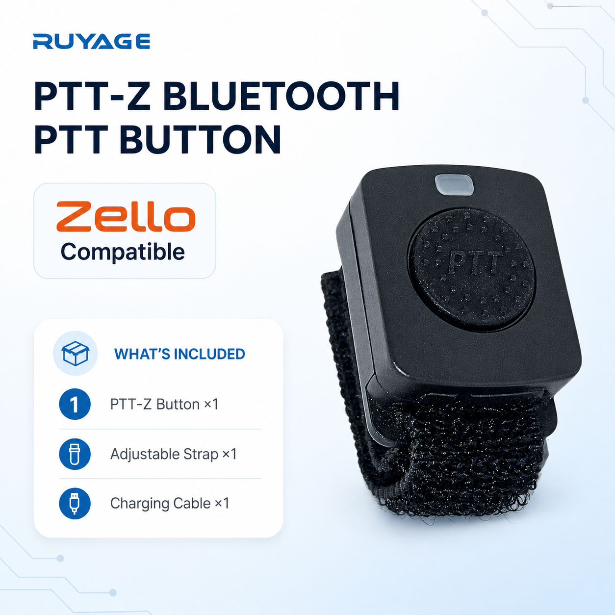RUYAGE PTT-Z Bluetooth PTT Button for Zello Ruyage Radio