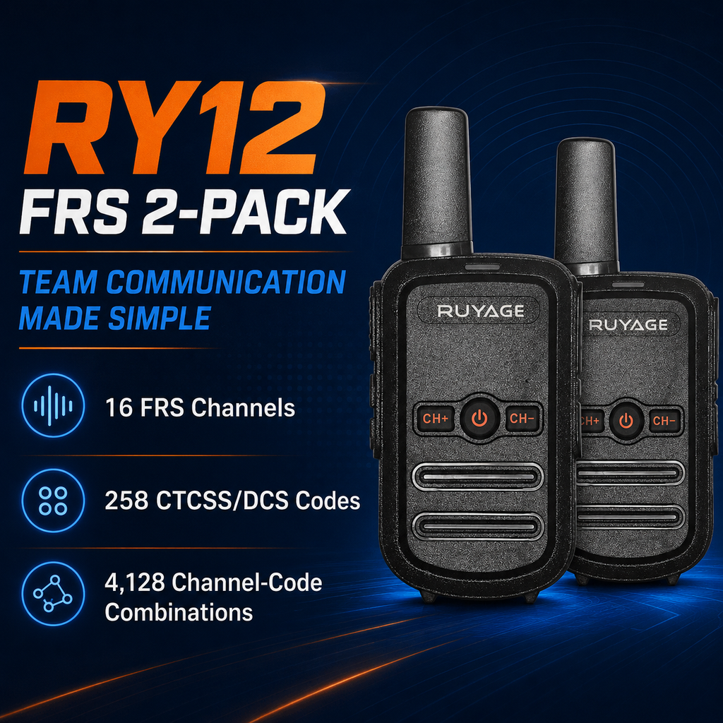RUYAGE RY12 Mini Rechargeable FRS Walkie Talkie with VOX Ruyage Radio