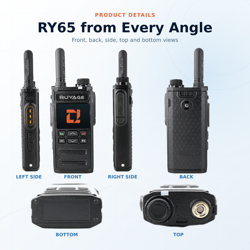 RUYAGE RY65 Zello-Compatible 4G LTE/WiFi Walkie Talkie – 3000mAh Ruyage Radio