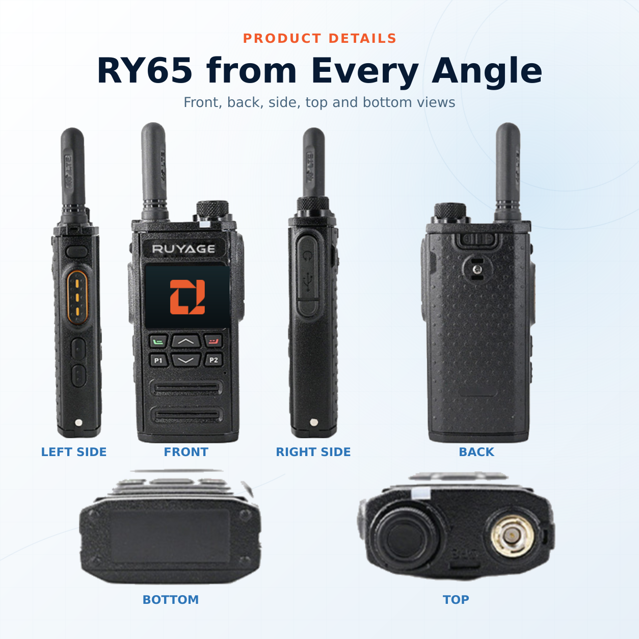 RUYAGE RY65 Zello-Compatible 4G LTE/WiFi Walkie Talkie – 3000mAh Ruyage Radio
