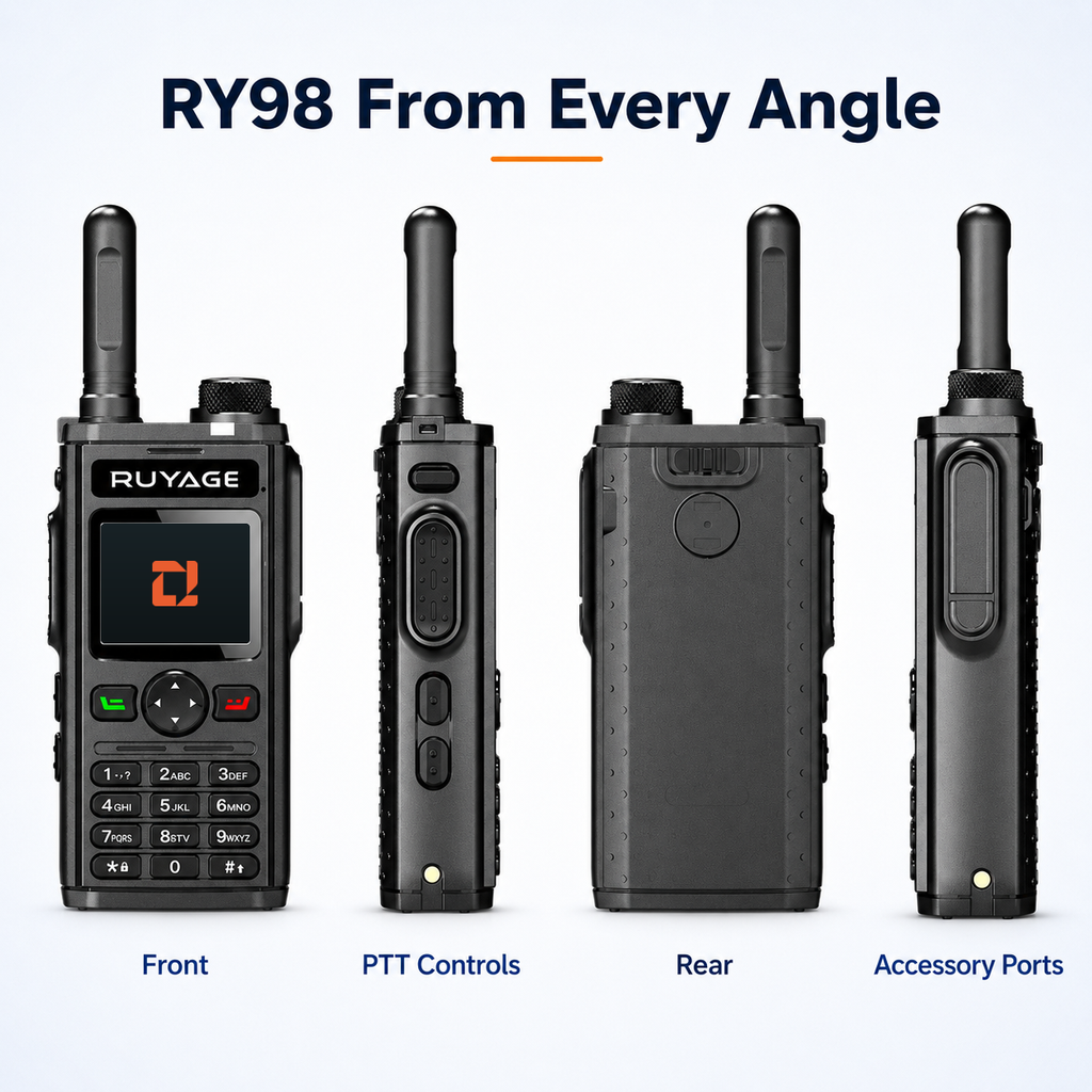 RUYAGE RY98 Zello-Compatible 4G LTE Walkie Talkie Phone with Keypad Ruyage Radio